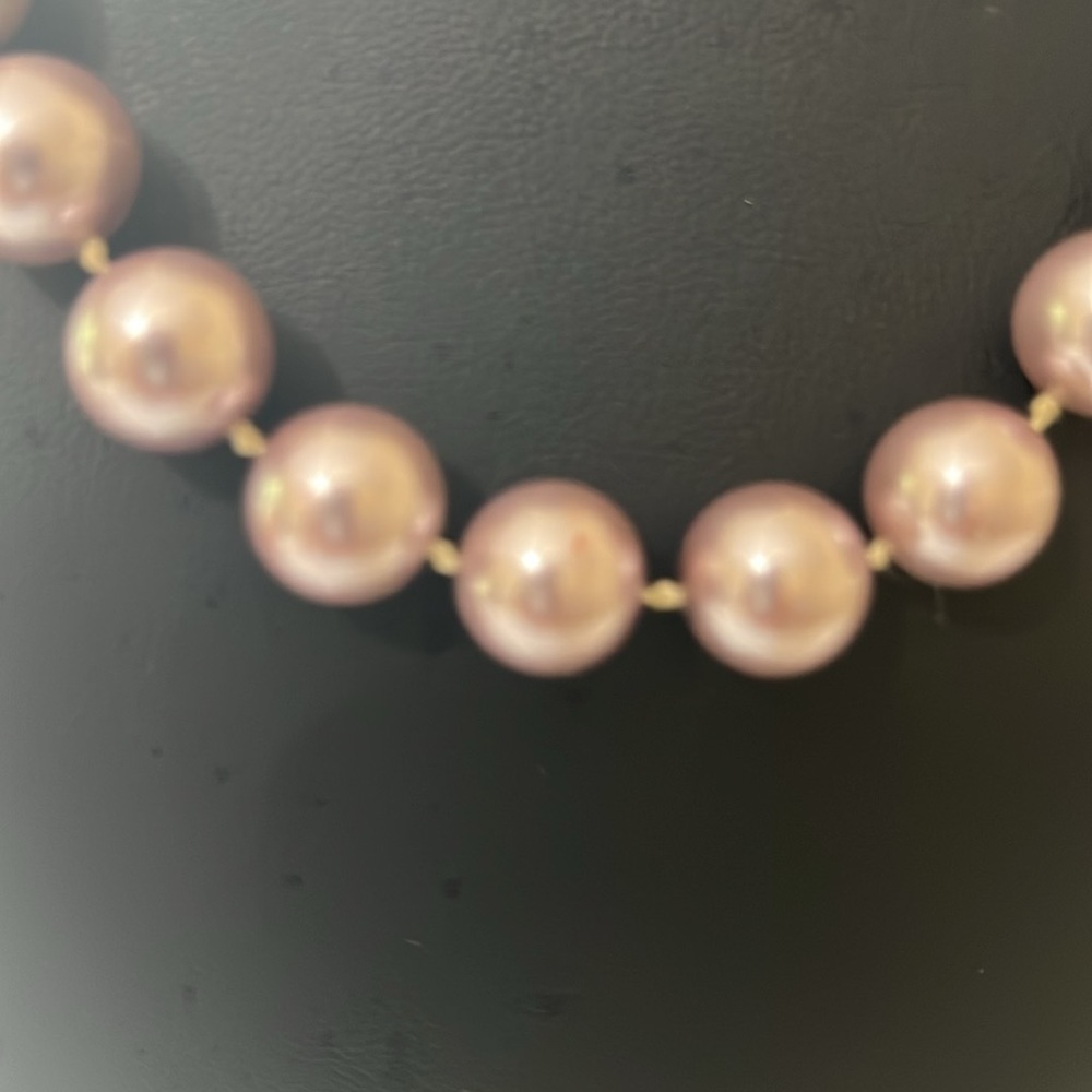 šPink Pearl Necklace with Ribbon - Picture 3 of 5